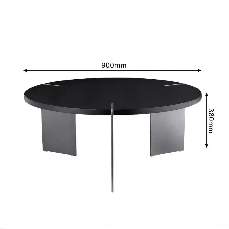 Table Basse Ronde – Noyer / Noir, Style Moderne