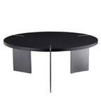 Table Basse Ronde – Noyer / Noir, Style Moderne