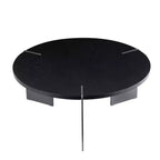 Table Basse Ronde – Noyer / Noir, Style Moderne