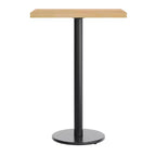 Table de salle à manger haute – Plateau marron foncé ou naturel / Base noire, 4 places