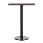 Table de salle à manger haute – Plateau marron foncé ou naturel / Base noire, 4 places