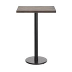 Table de salle à manger haute – Plateau marron foncé ou naturel / Base noire, 4 places