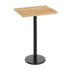 Table de salle à manger haute – Plateau marron foncé ou naturel / Base noire, 4 places