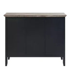 Buffet bas chêne antique et noir, 3 tiroirs 2 portes, 119 cm, 1 pièce