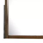 Miroir rectangulaire marron pour commode, bords arrondis, unique