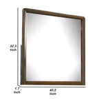 Miroir rectangulaire marron pour commode, bords arrondis, unique