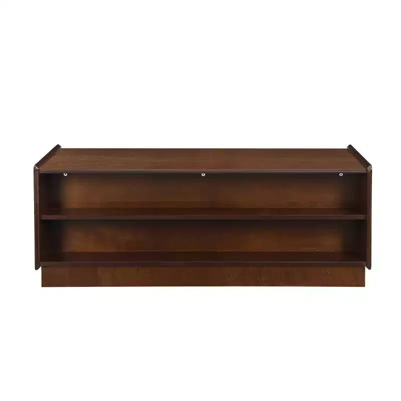 Table basse rectangulaire moderne noire/marron avec rangement, 1 personne