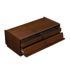Table basse rectangulaire moderne noire/marron avec rangement, 1 personne