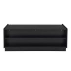 Table basse rectangulaire moderne noire/marron avec rangement, 1 personne