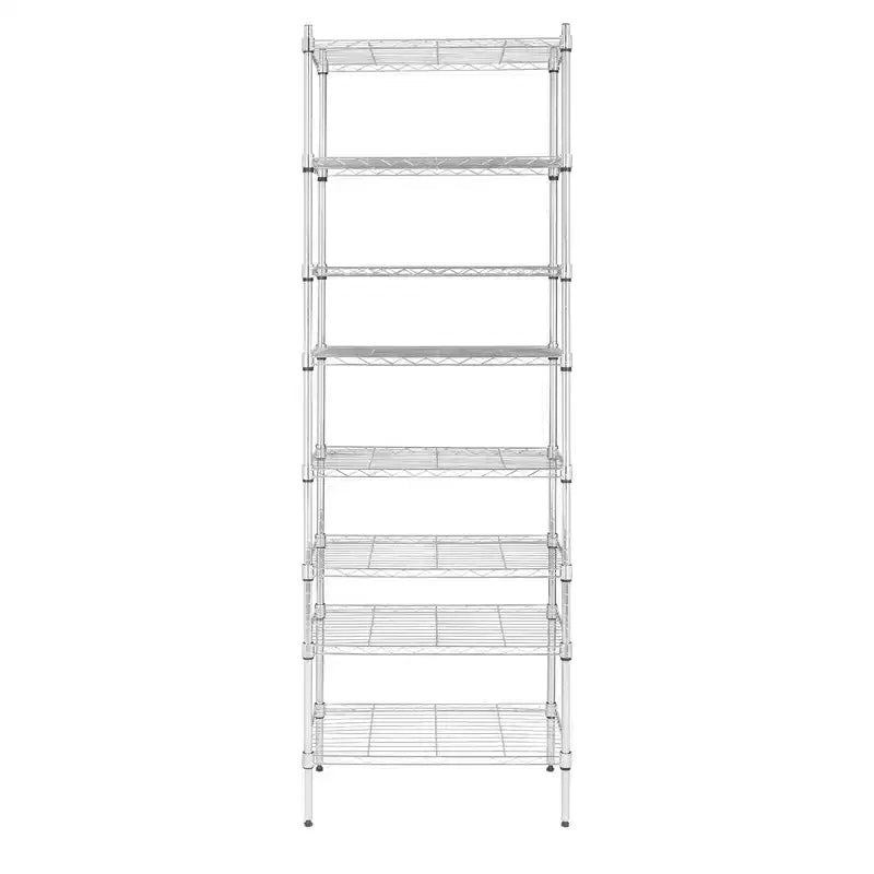 Étagère de rangement à 8 niveaux en fil d'acier réglable