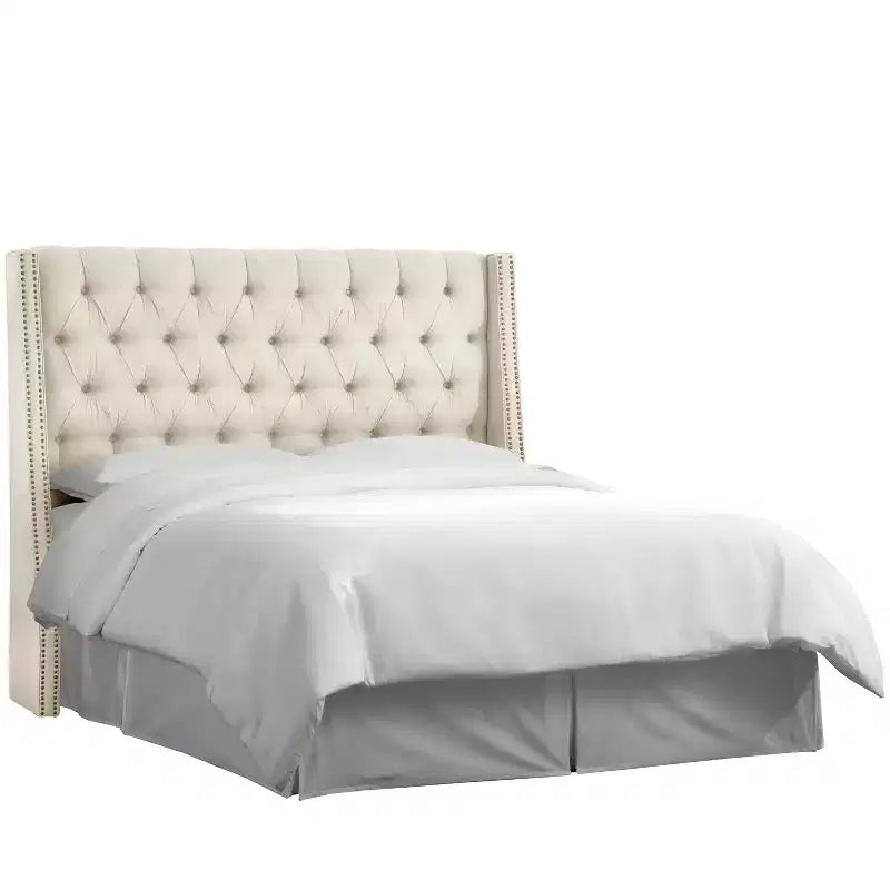 Skyline Furniture Diamond Tufted Nail Button Wingback Headboard