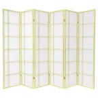 Paravent Shoji 6 panneaux en croix double – Gris / Or / Ivoire
