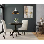 Table à manger ronde à pied central – Espresso / Noir, 4 places
