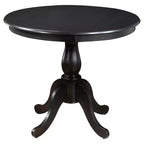 Table à manger ronde à pied central – Espresso / Noir, 4 places