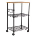 Microwave Cart Black - Room Essentials™: Utility Storage with Locking Wheels, 34" Height
