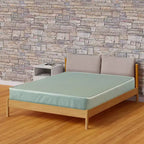 Matelas hybride à ressorts ensachés et plateau serré en vinyle blanc et vert, 1 personne