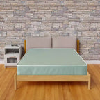 Matelas hybride à ressorts ensachés et plateau serré en vinyle blanc et vert, 1 personne
