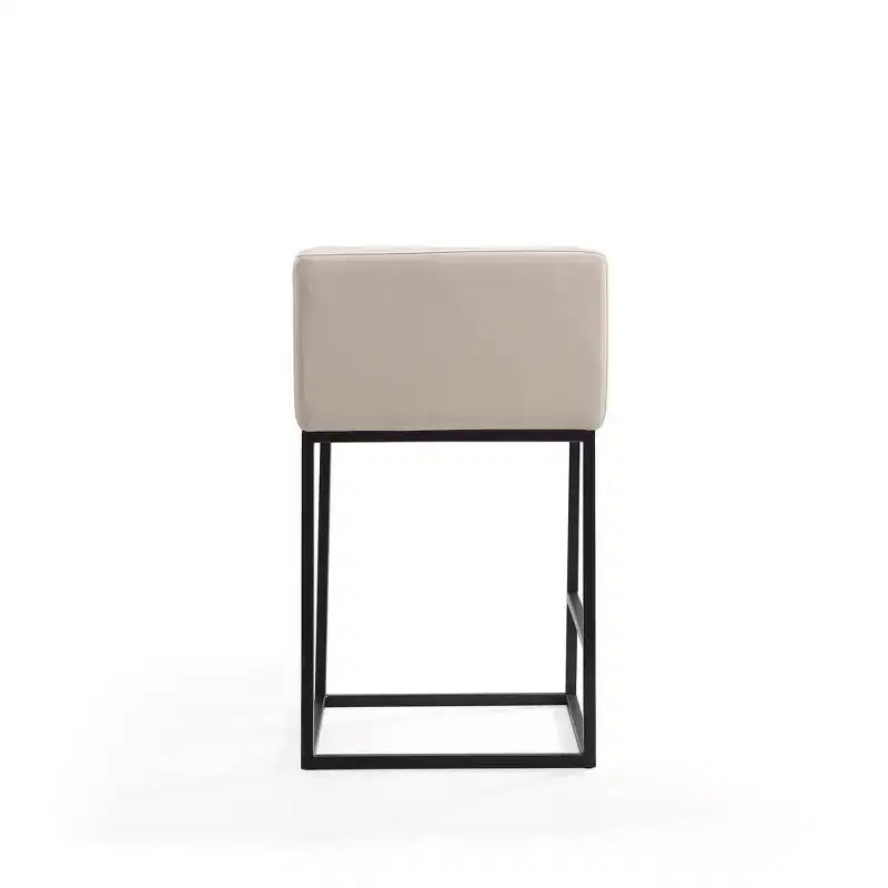 Tabourets de bar hauteur comptoir, lot de 2 – Crème/gris, rembourrés