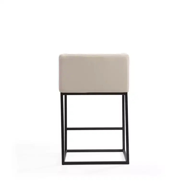 Tabourets de bar hauteur comptoir, lot de 2 – Crème/gris, rembourrés