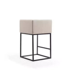 Tabourets de bar hauteur comptoir, lot de 2 – Crème/gris, rembourrés