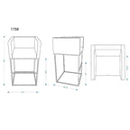 Tabourets de bar hauteur comptoir, lot de 2 – Crème/gris, rembourrés