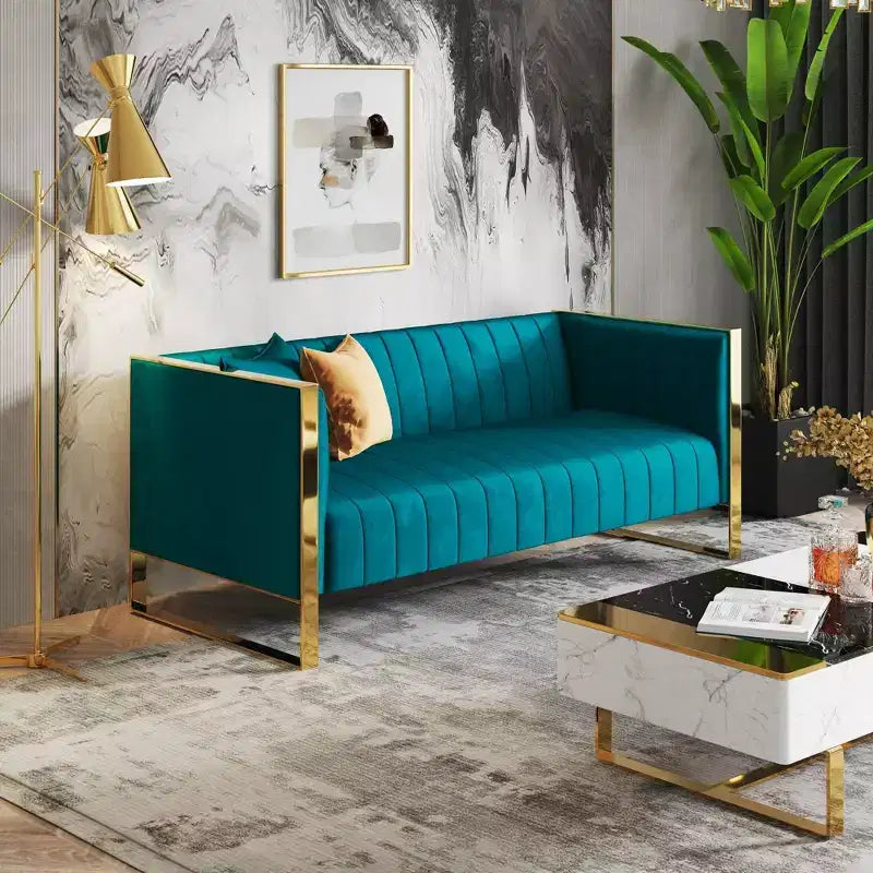 Canapé 3 places en velours – Style Trillium, 3 places