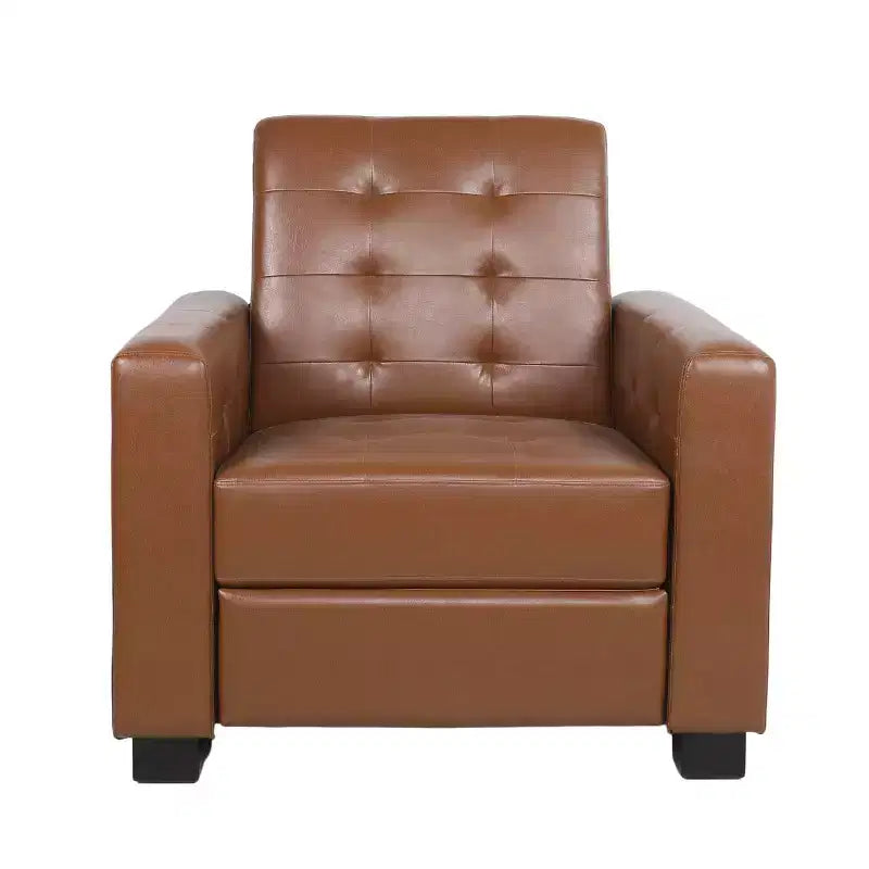 Fauteuil inclinable à dossier basculant – Marron foncé / Cognac, 1 place