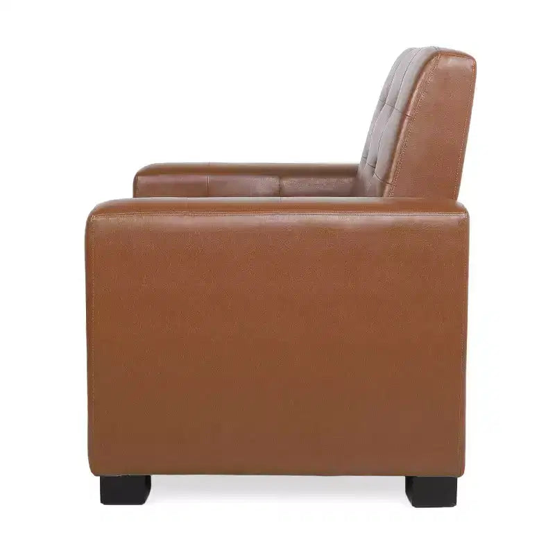 Fauteuil inclinable à dossier basculant – Marron foncé / Cognac, 1 place