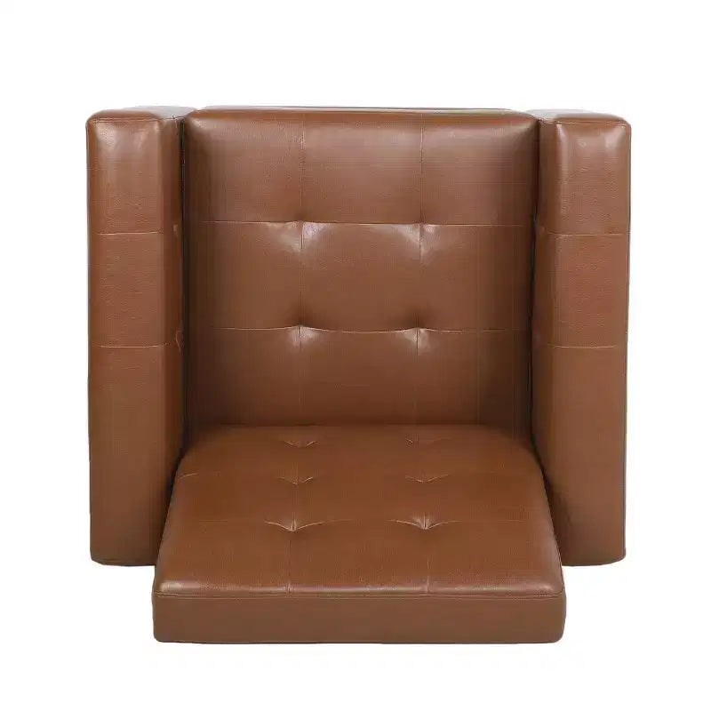 Fauteuil inclinable à dossier basculant – Marron foncé / Cognac, 1 place