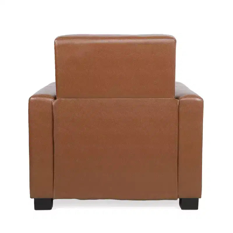 Fauteuil inclinable à dossier basculant – Marron foncé / Cognac, 1 place