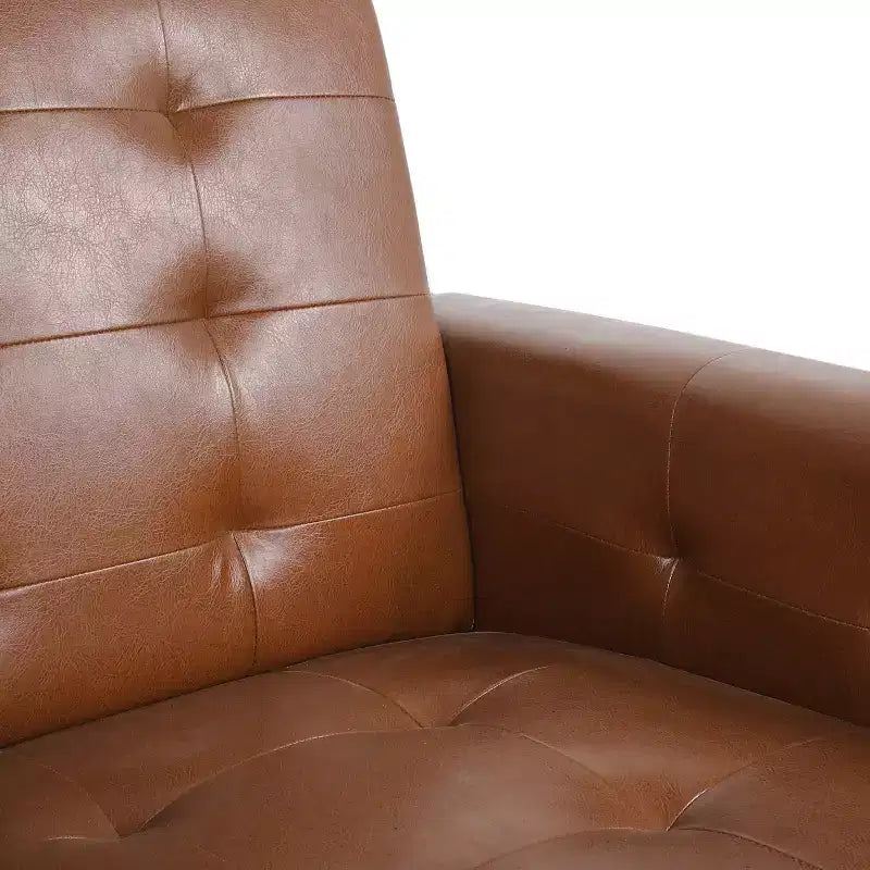 Fauteuil inclinable à dossier basculant – Marron foncé / Cognac, 1 place