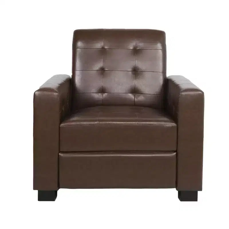 Fauteuil inclinable à dossier basculant – Marron foncé / Cognac, 1 place