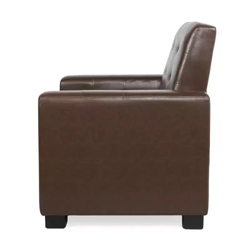 Fauteuil inclinable à dossier basculant – Marron foncé / Cognac, 1 place