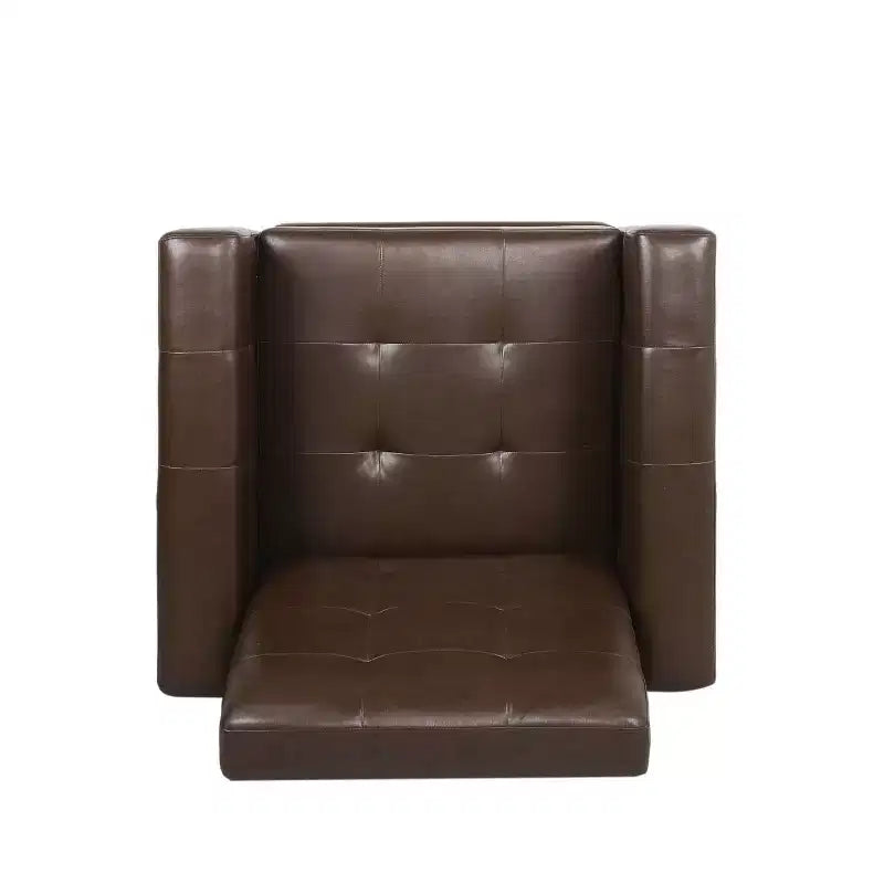 Fauteuil inclinable à dossier basculant – Marron foncé / Cognac, 1 place