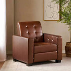 Fauteuil inclinable à dossier basculant – Marron foncé / Cognac, 1 place