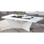 Table basse avec plateau en verre trempé