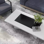 Table basse avec plateau en verre trempé
