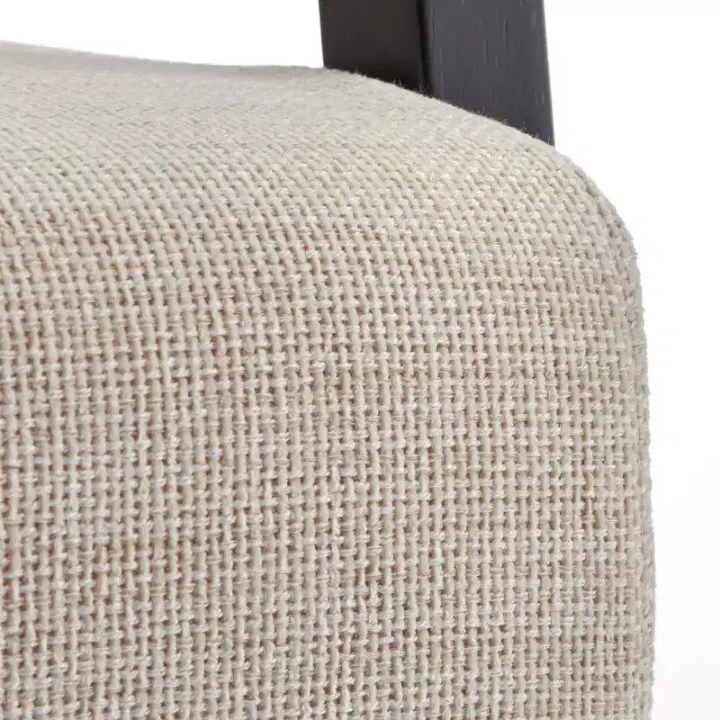 Fauteuil d'appoint avec dossier en rotin – Noir/Beige ou Noyer/Beige, 1 place