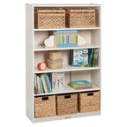 Bibliothèque en bois à façade ouverte à 5 étagères réglables, gris délavé / naturel / blanc délavé, 60 po