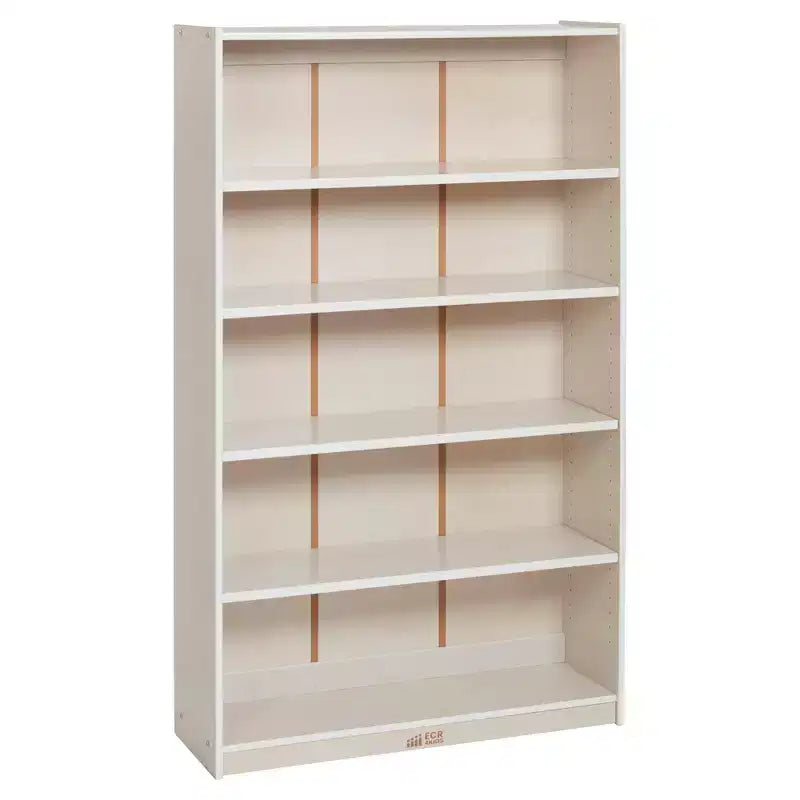 Bibliothèque en bois à façade ouverte à 5 étagères réglables, gris délavé / naturel / blanc délavé, 60 po