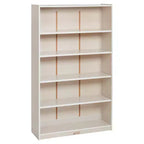Bibliothèque en bois à façade ouverte à 5 étagères réglables, gris délavé / naturel / blanc délavé, 60 po