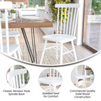 Chaises de salle à manger Windsor à barreaux (lot de 2) – Noir/Blanc, 2 places