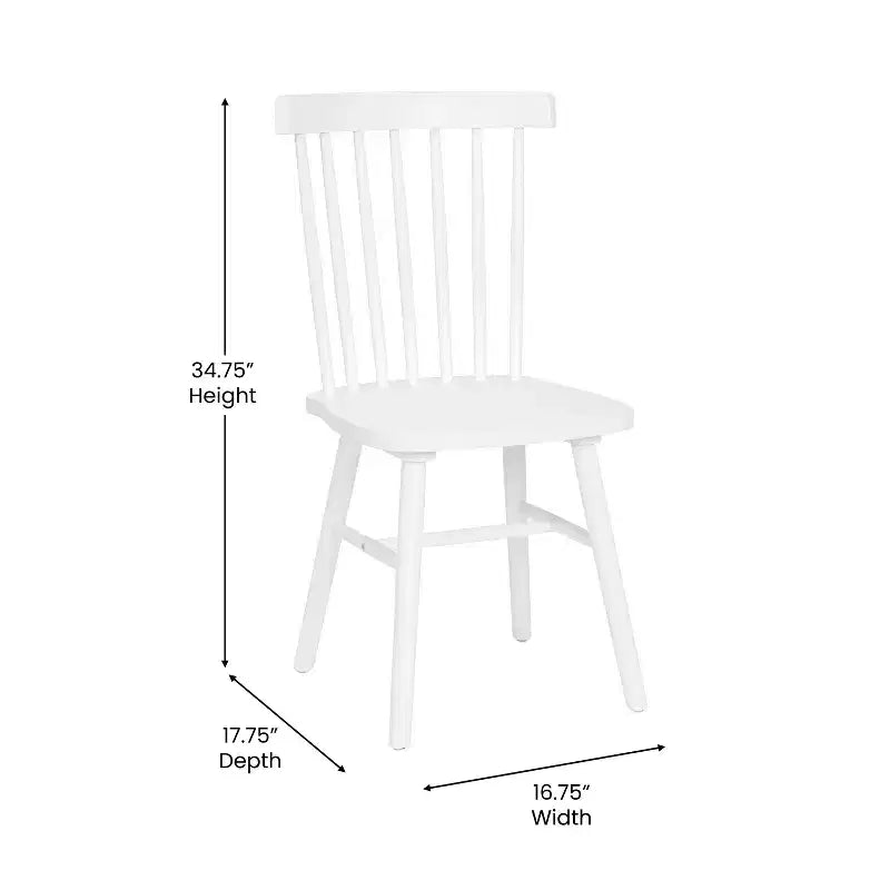 Chaises de salle à manger Windsor à barreaux (lot de 2) – Noir/Blanc, 2 places