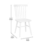 Chaises de salle à manger Windsor à barreaux (lot de 2) – Noir/Blanc, 2 places
