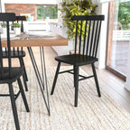Chaises de salle à manger Windsor à barreaux (lot de 2) – Noir/Blanc, 2 places