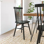 Chaises de salle à manger Windsor à barreaux (lot de 2) – Noir/Blanc, 2 places