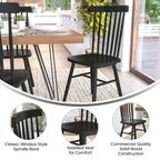 Chaises de salle à manger Windsor à barreaux (lot de 2) – Noir/Blanc, 2 places