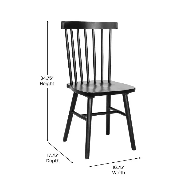 Chaises de salle à manger Windsor à barreaux (lot de 2) – Noir/Blanc, 2 places