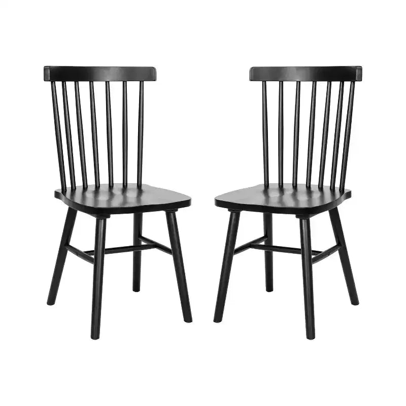 Chaises de salle à manger Windsor à barreaux (lot de 2) – Noir/Blanc, 2 places