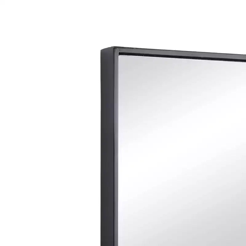 Miroir mural rectangulaire en bois – Noir / Or / Blanc